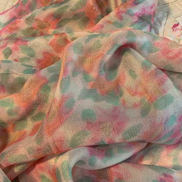 Marc Jacobs Pink and Green Floral Scarf - Picture 1 of 3